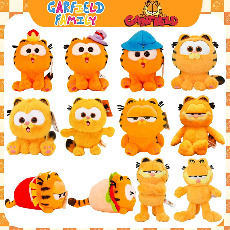 Original Garfield Cat Anime Plush Toys Cute Garfield Family Odie Stuffed Anime Plushies Kawaii Cartoon Peluche Dolls Gifts Kids