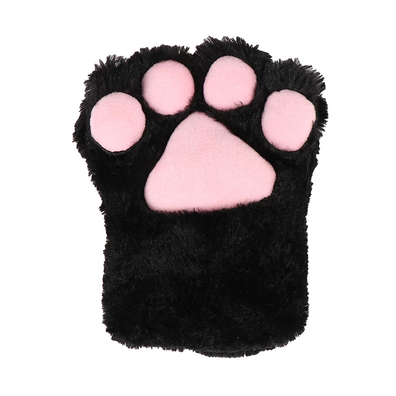 Cute Bear Cat Paw Gloves Fluffy Plush Cartoon Animal Anime Lolita Cosplay Mitten