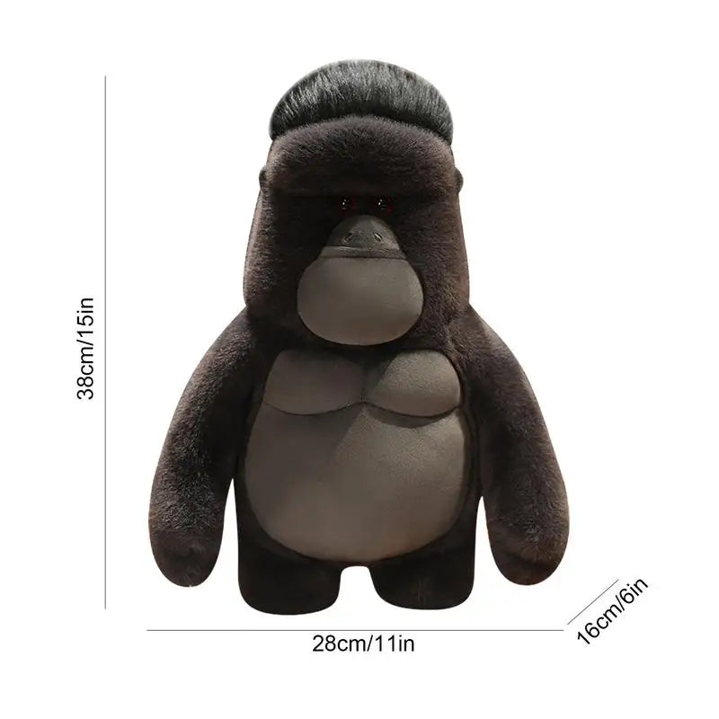 Vlack Gorilla Plush Toy Soft Stuffed Gorilla Plushie Pillow Cute Cartoon Animal Doll Pillow Room Decoration Toy for Kids