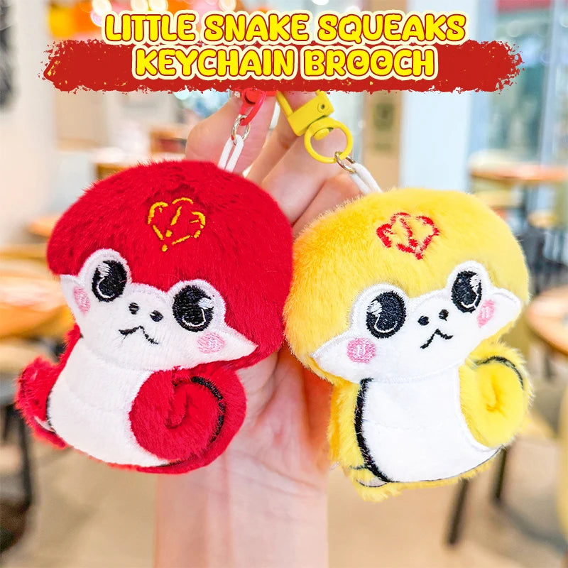 Chinese Style Cute Zodiac Snake Plush Keychain Cartoon Snake Pendant Keychain Bag Decoration Fashion Creative Snake Brooch