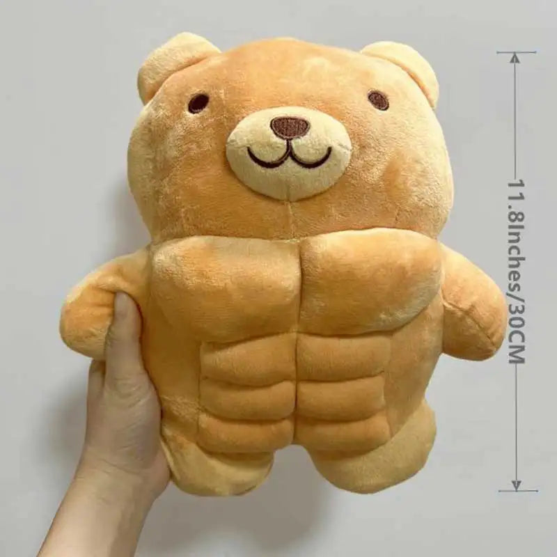 Cute Muscle Body Teddy Bear Plush Toys Stuffed animal Boyfriend Huggable Pillow Chair Cushion Birthday holiday gift for Boy Girl