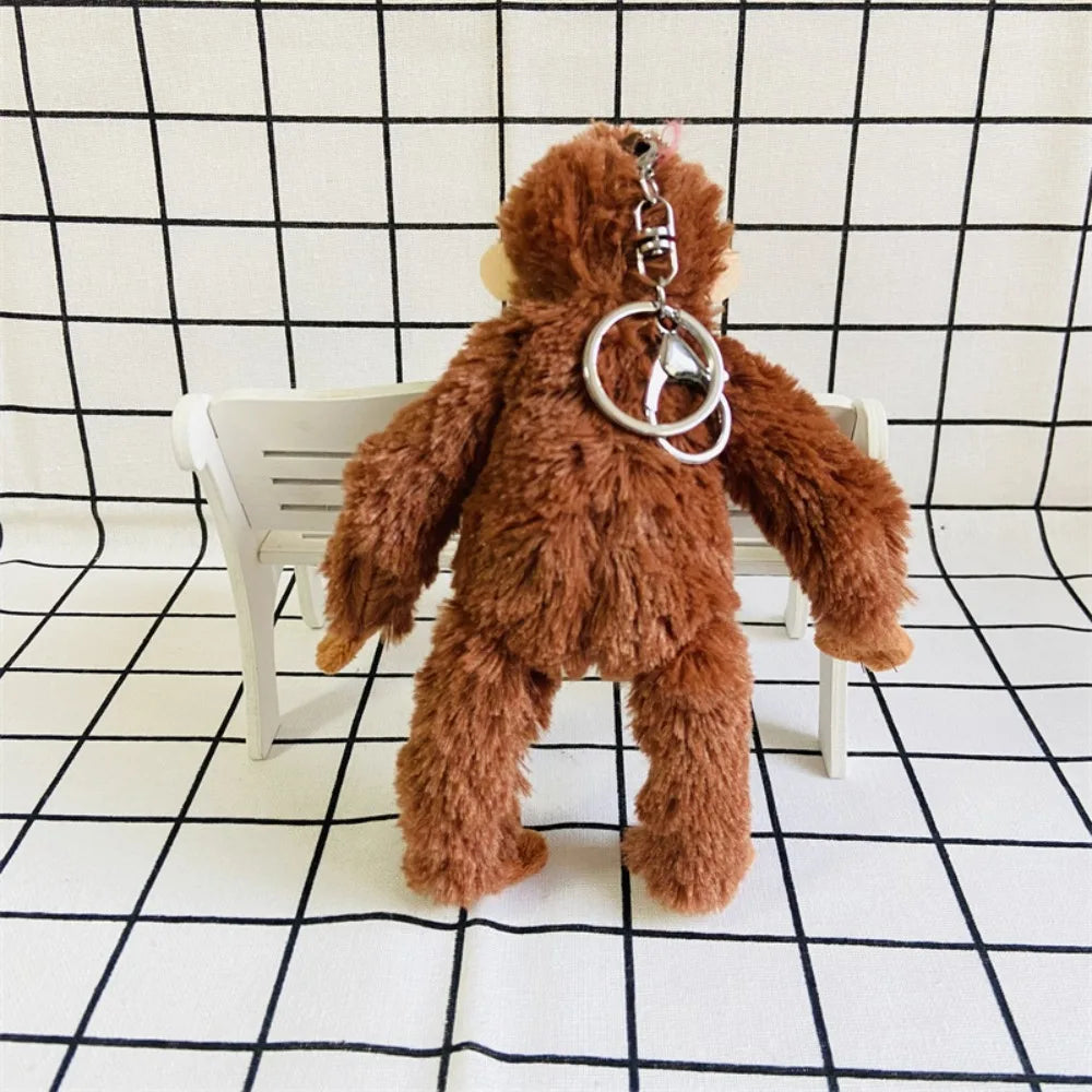 Lovely Gorilla Orangutans Monkey Cute Animal Pendant Key Ring Soft Stuffed Doll Plush Toy Girl Boy Birthday Christmas Gift