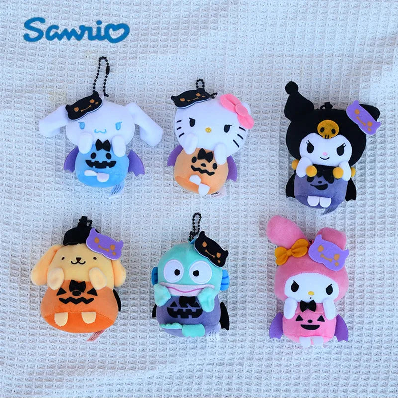 Sanrio Cartoon Anime Halloween Kuromi Cinnamoroll Mymelody Pachacco Backpack Keychain Pendant Plush Toy Doll Gift for Girls