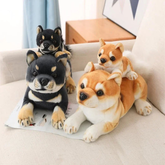 Soft Realistic Dog Plush Toy Funny Simulation Stuffed Little Shiba Inu Puppy Dolls Lovely Birthday Gift for Baby Kids Girls