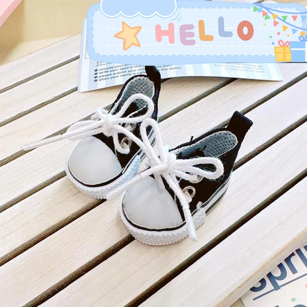 Mini Plush Doll'S Clothes Outfit Accessories For Korea Kpop Exo Labubu Idol Small leather shoes canvas shoes Clothing Gift