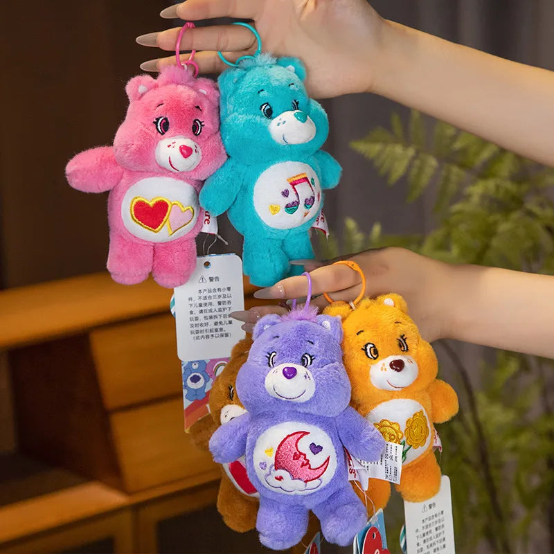 Original Care Bears Plush Lovely Rainbow Bear Stuffed Pendant Teddy Bear Peluche Keychain Kawaii Backpack Decor Kids Xmas Gifts