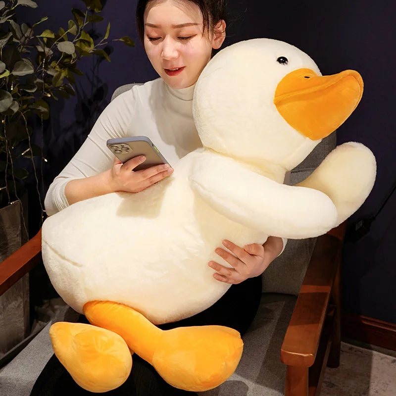 Giant Lying Duck Plush Toys Sleep Pillow Kawaii Animal Stuffed Swan Goose Plush Dolls Present Floor Mat Kids Girls Birthday Gift