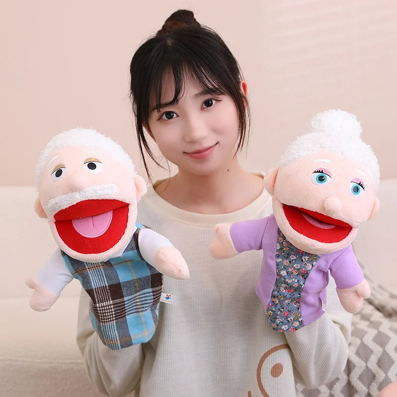 28-33cm Kids Plush Finger & Hand Puppet Popular Activity Boy Girl Role Play Bedtime Story Props Family Role Playing Toys Doll