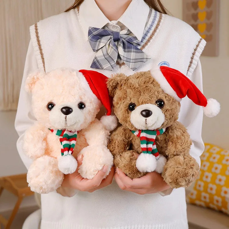 25cm Graduation Dr.Bear Plush Toy Cute Christmas Hat Teddy Bear Soft Doll Boys Girls Students Graduation Gift