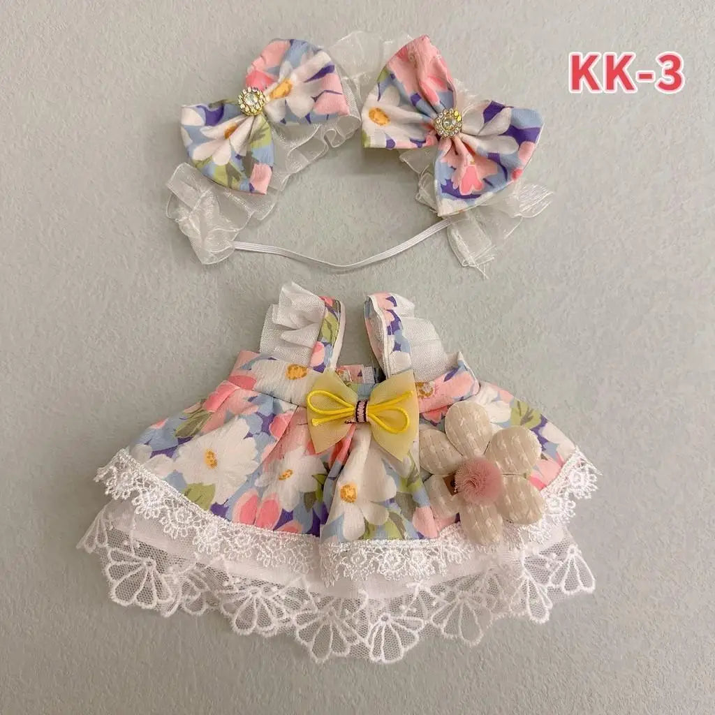 20cm doll change clothes small skirt for Upset duck cotton doll cute and sweet Lolita dress