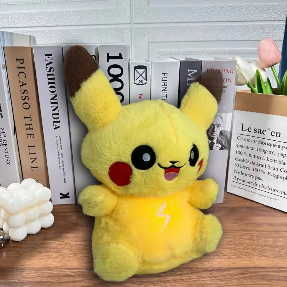 Pokemon Pikachu Plush Doll Breath Child Peluche Kawaii Soothes Toy Anime Baby Music Light Sleep Toys Model Boys Girls Xmas Gifts