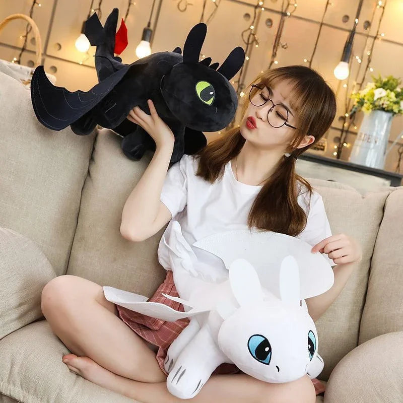 35cm Plush Dragon Toys Kawaii White Black Dinosaurs Animal Stuffed Plush Toys Plush Home Decor Boys Girls Birthday Gifts