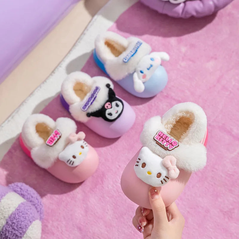 Hello Kitty Sanrio Kids Winter Cotton Slippers - Plushy Mart