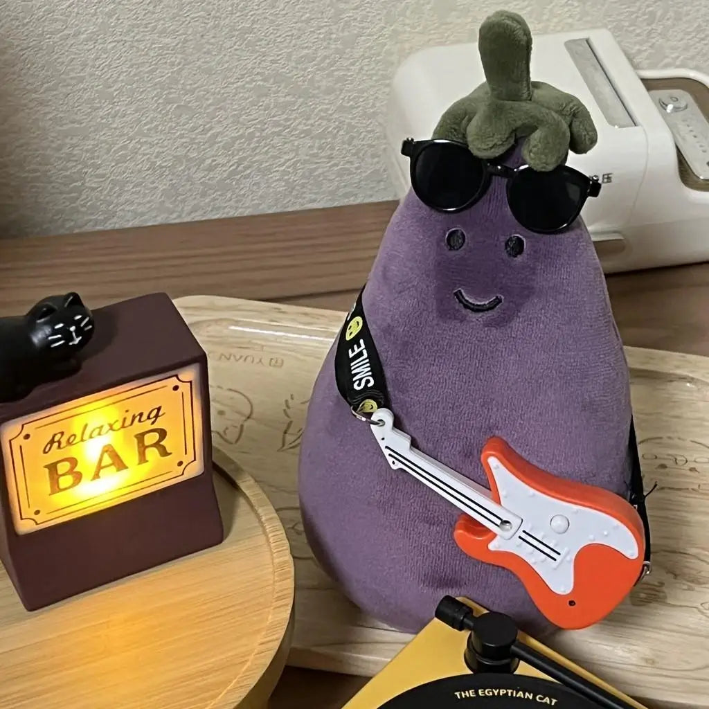 For Jellycat 17cm eggplant sunglasses guitar rock wear baby clothes accessories eggplant total summer travel match