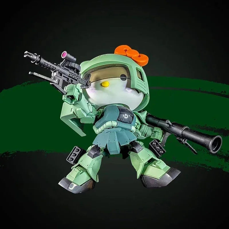 Mengshan Zaku 2 Figure Hello Kitty KT Series Collection Assembly Model Action Figures Robot Figurine Cute Plastic Toy Girl Gifts