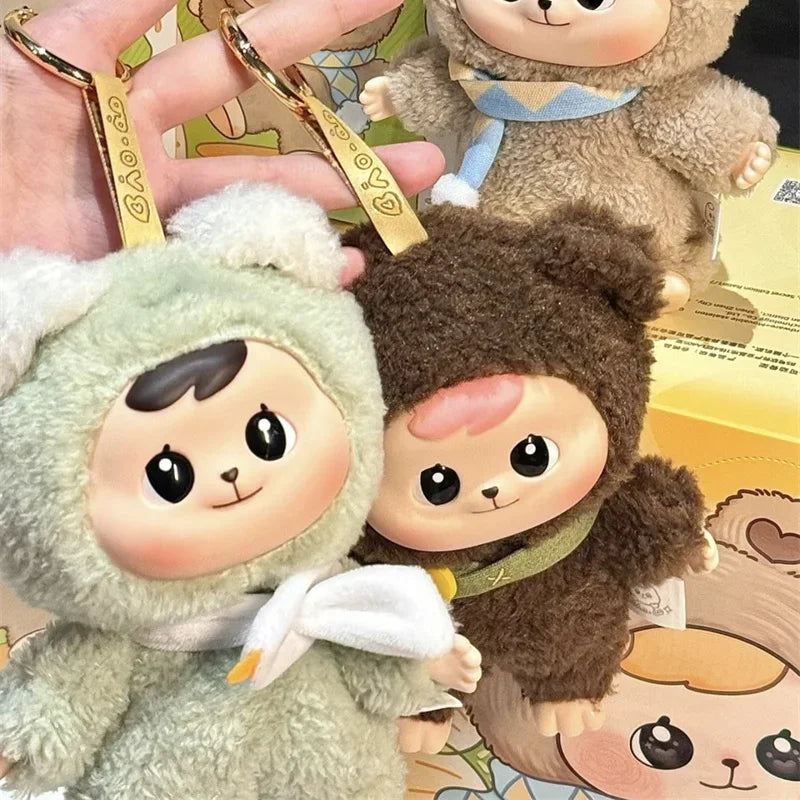 Bao-ao Vinyl Doll Plush Action Figure Cuddle Bear Rabbit Figure Joint Movable Anime Figure Packbag Pendant Collect Model Toys