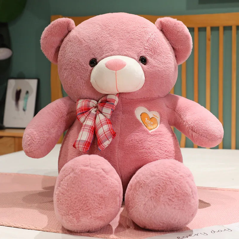 Giant Teddy Bear Plush Toy Cute Stuffed Soft Animal Bear with Ribbon Doll for Kids Baby Children Birthday Gift Valentine's Gift