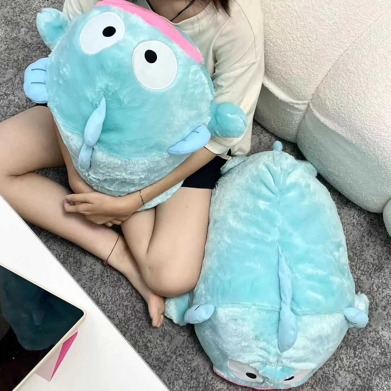 55cm Cute Hangyodon Plushies Very Soft Cartoon Stuffed Anime Throw Pillow Japanese Style Back Cushion Cuddly Plush Toy Gifts