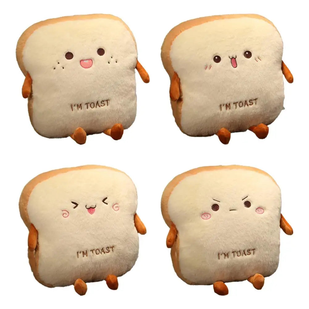 Plush Toast Bread Pillow Cute Simulation Food Hot Dog Soft Doll Hand Warmer Pillow Cushion Home Decor Kids Toys Birthday Gift