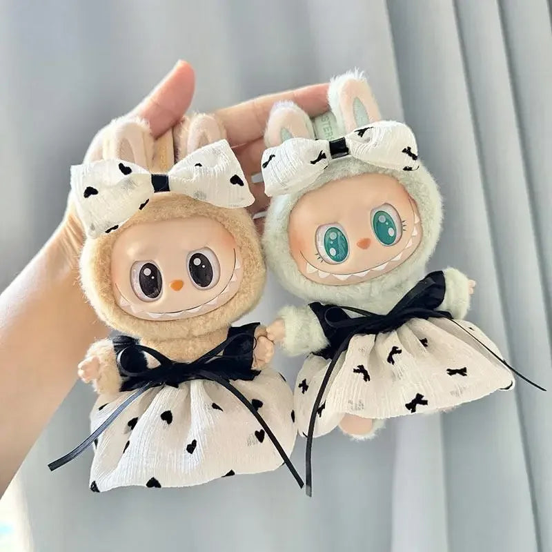 17cm Mini Plush Doll'S Clothes Outfit Accessories For Korea Kpop Exo Labubu Idol V1 V2 Strap skirt set Clothing Gift