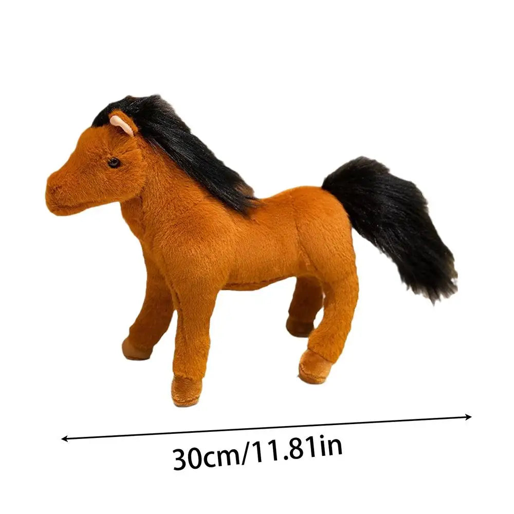 30cm Simulation Horse Plush Toy Cute Cartoon Animal Doll Home Decoration Ornaments Children Boyfriend Birthday Gifts