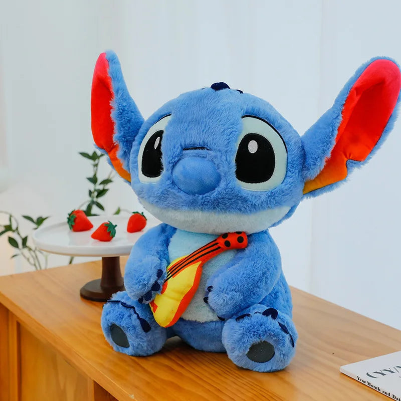 40/50cm Disney Cartoon Guitar Stitch Plush Toy Boy Birthday Gift Violin Stitch Home Decor Pillow Decoration Gifts