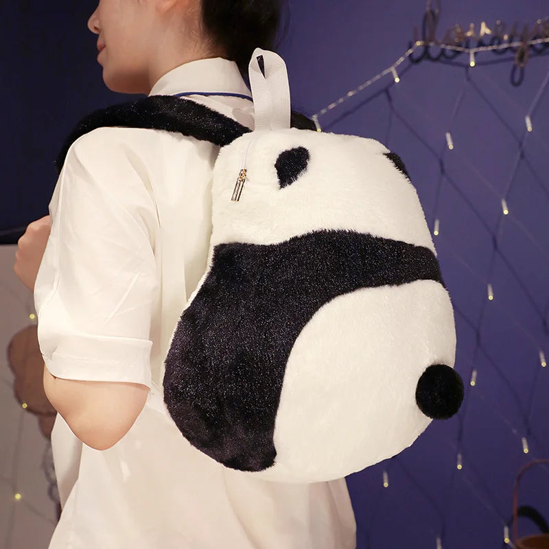 Kawaii Simulation Panda Plush Large Capacity Backpack Soft Plush Bear Toy Doll For Children Birthday Christmas Elegant Gift