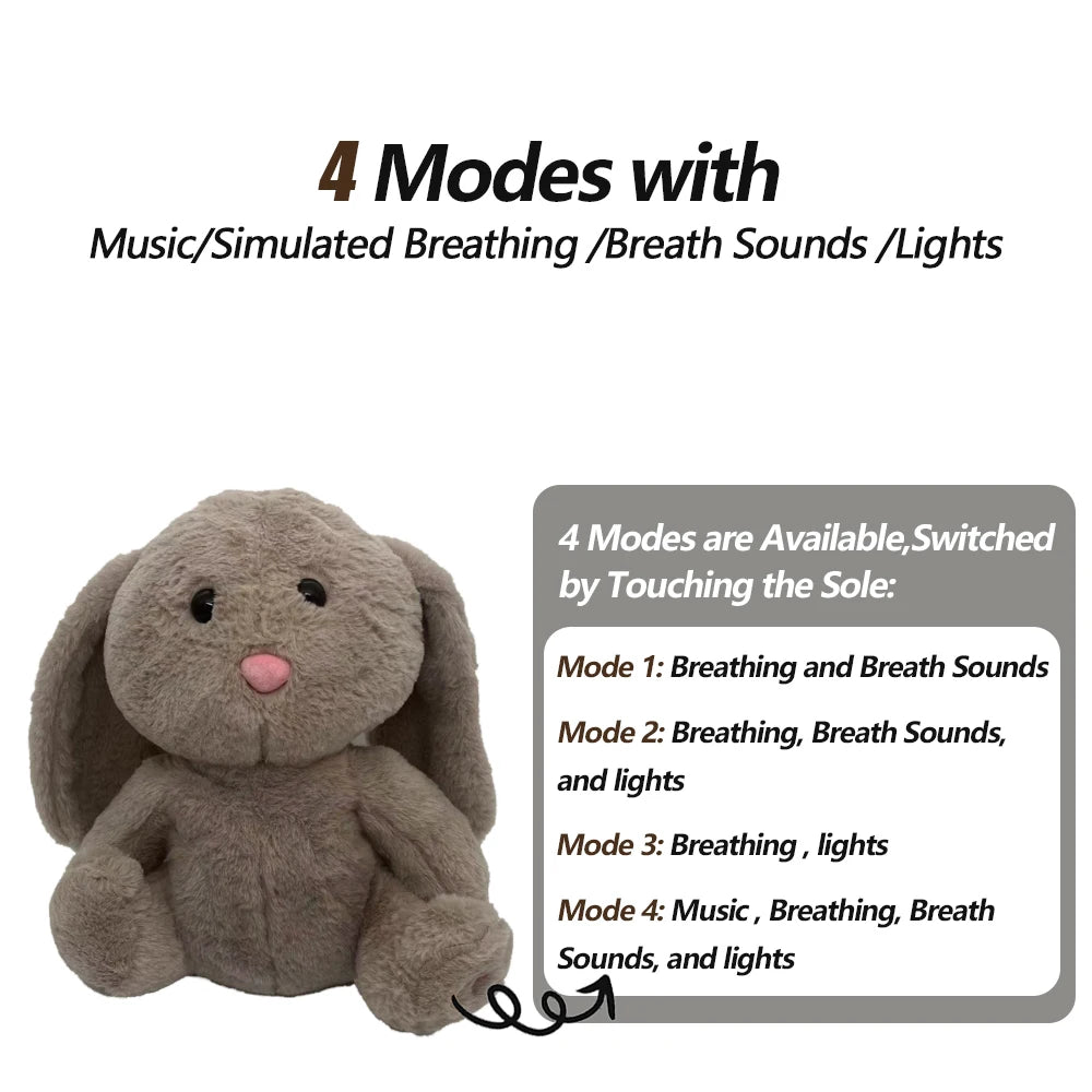 4 MODES Original Sleeping Time Baby Breathing Anxiety Relief Capybara Sensory Toys with Hug Stuffed Plush Capybara and Otter Toy