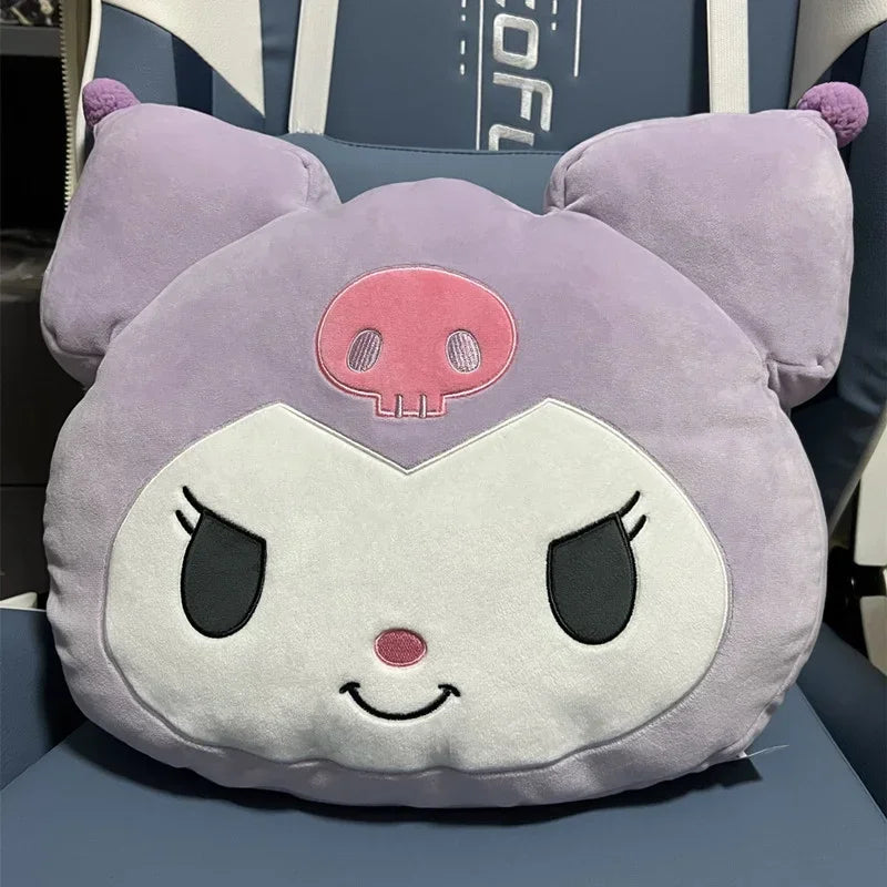 New Sanrio Kuromi Comfortable Plush Stuffed Animal Kawaii Cartoon Sofa Cushion Pillow Toy Plushies Birthday Gift For Girls