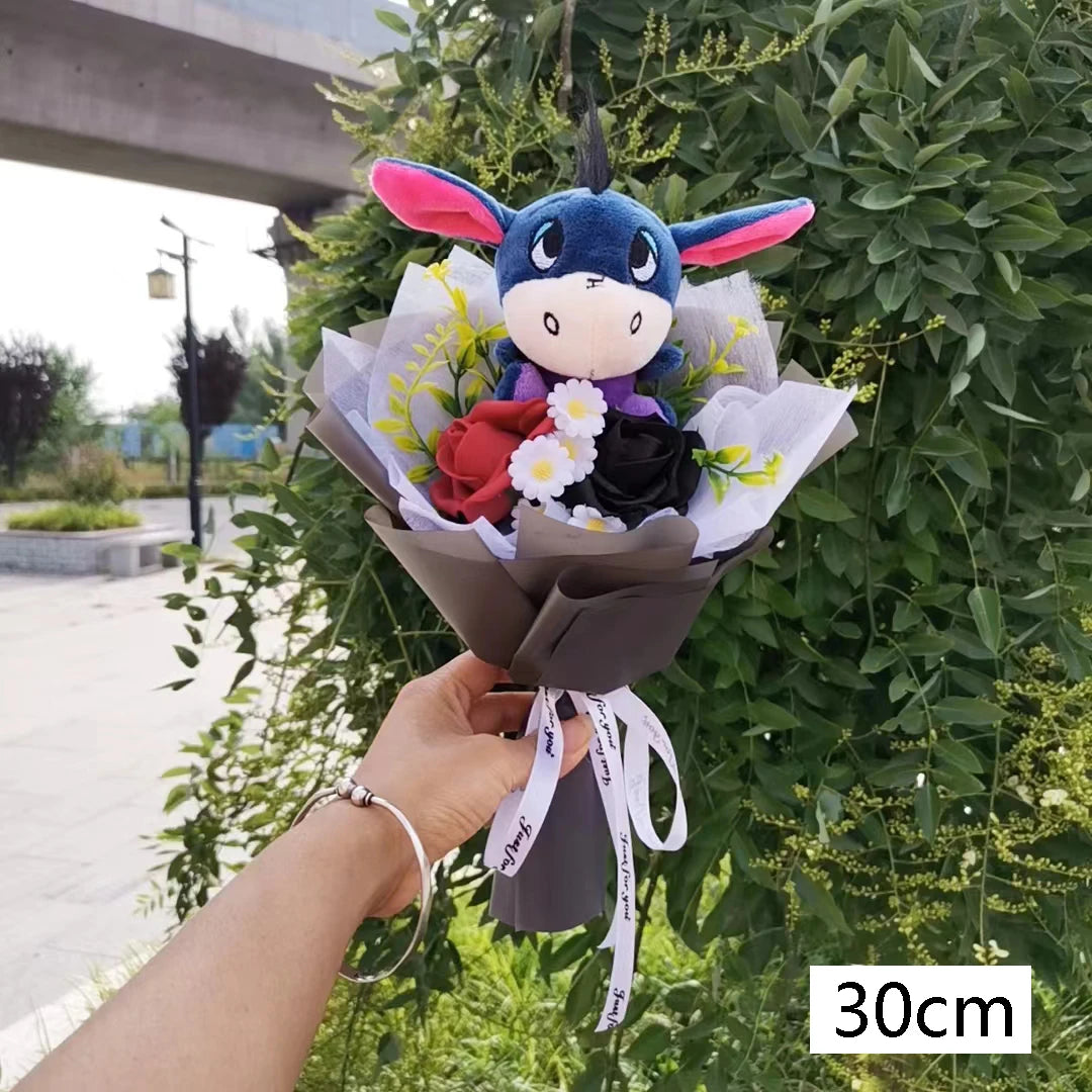 Winnie the Pooh Bear Tiger Pig Plush Bouquet Anime Cartoon Decoration Kids Birthday Gift Valentine's Day Gift For Women