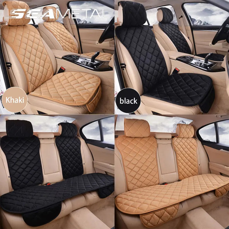 Car Seat Covers Protector Set Universal Auto Front Rear Chair Cushion Pad Warm Plush Automobiles Seat Covers Mat Car Accessories