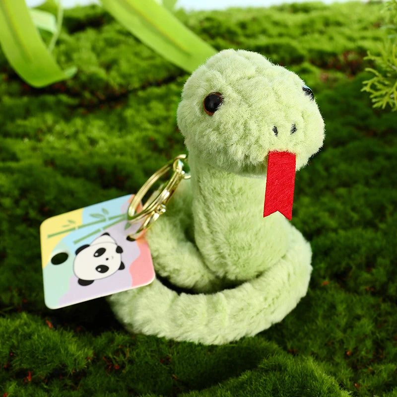 Cartoon Plush Q-Version Zodiac Snake Plush Keychain Pendant Stuffed Doll Lucky Mascot Gifts For Children Chinese New Year Decora