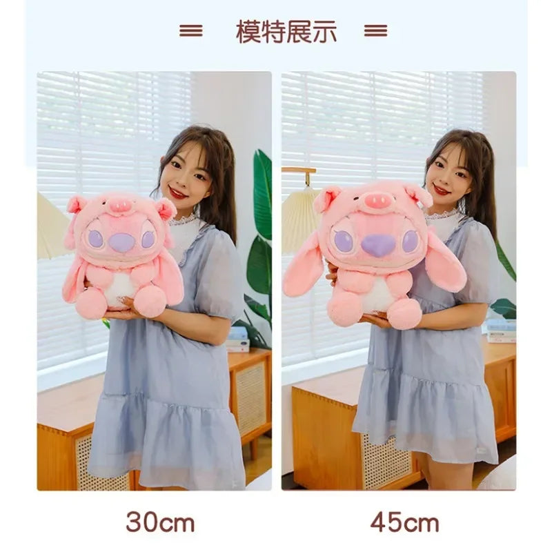 30/45cm Disney Cartoon Stitch Angel Cos Panda Pig Plush Doll Anime Toys Lilo & Stitch Plush Stuffed Toy Children Birthday Gifts