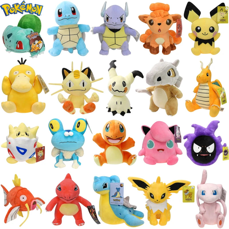 Charizard Wartortle Vulpix Mimikyu Soft Plush Toys Meowth Magikarp Mew Jolteon Peluche Dolls Festivals Gifts