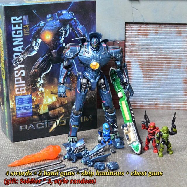 2024 New Hot Pacific Rim Mecha Model Striker Eureka Gipsy Danger Mech Action Figure Movable Joints With Led Light Toy Boys Gifts