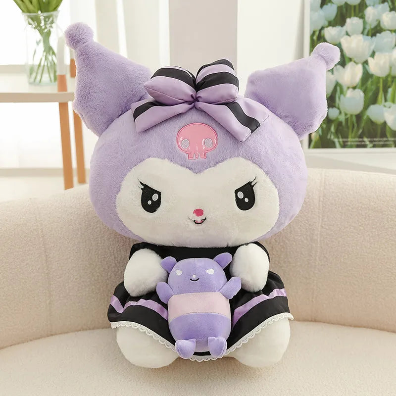 Sanrio Kuromi Stuffed Plush Toys Plushier Soft Throw Pillow Plush Dolls Sleep Decoration Birthday Gift Valentines Gift