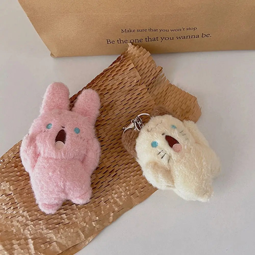 Rabbit Shouting Bear Children Gift Shouting Dog Bag Decoration Plush Pendant Keychain Backpack Charms Stuff Plush Toy