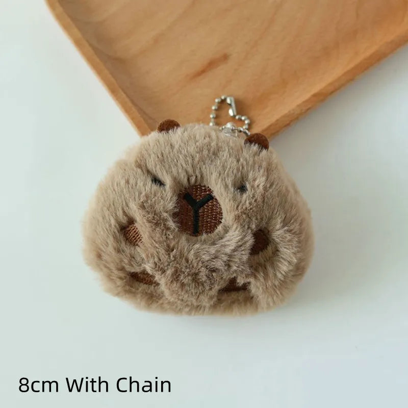 Cute Capybara Plush Toy Key Chain 12cm Stuffed Animals Keychain Bag Key Ring Pendant Car Key Accessories