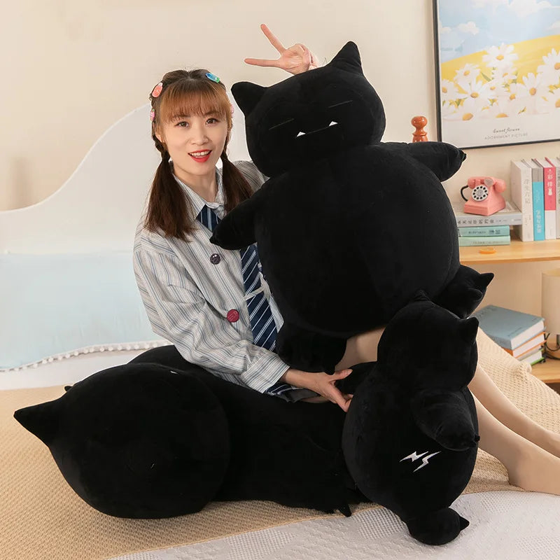 35cm Cartoon Cat Doll Lightning Monster Black Cat Doll Cloth Doll Children's Boy Birthday Gift Sofa Pillow Kids