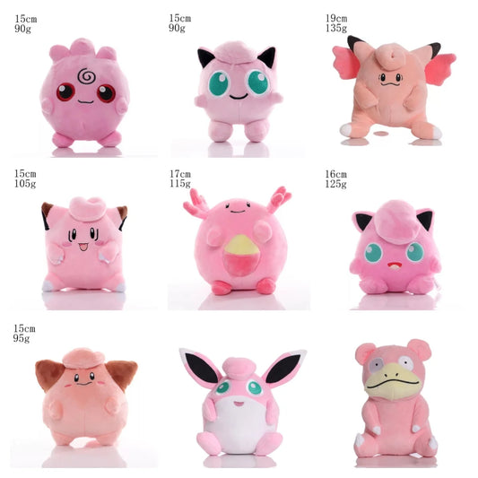 Kawaii Pokemon Pikachu Plush Jigglypuff Clefairy Wigglytuff Cleffa Circular Peluche Toys Hobbies Room Decor Exquisite Gifts