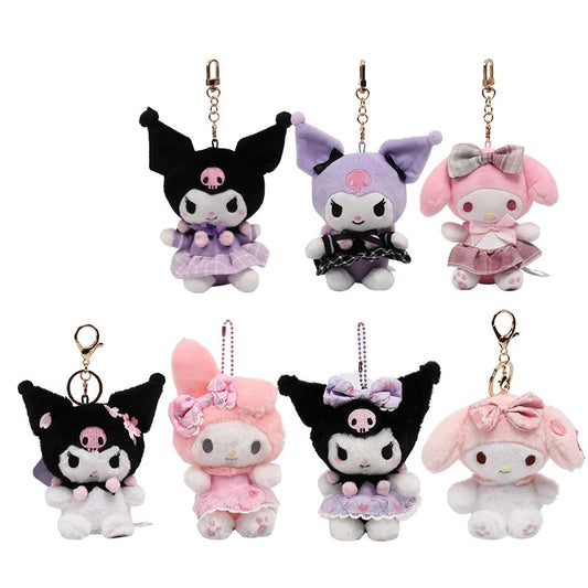 Sanrio Plush Toys Fantasy Cinnamoroll Kuromi Pendant Bag Accessories Keychain Bag Car Pendant Valentine's Day Gift