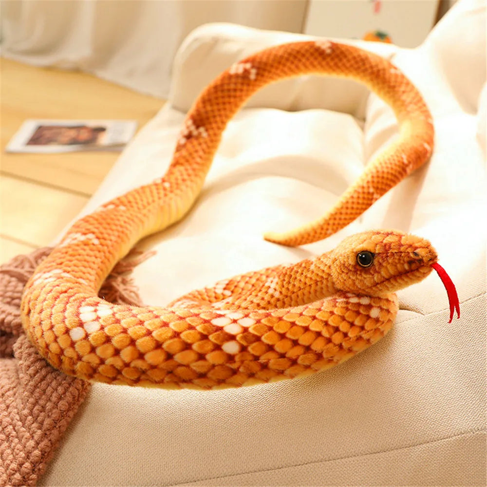 1pc 200cm/300cm Giant Snakes Plush Toy Simulation Long Golden Python Stuffed Snake Plushie Children Boys Gift Home Decoration