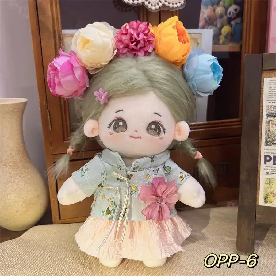 20cm cotton doll plush doll clothes for baby three V3 outfit doll clothes casual overalls pants set cute skirt