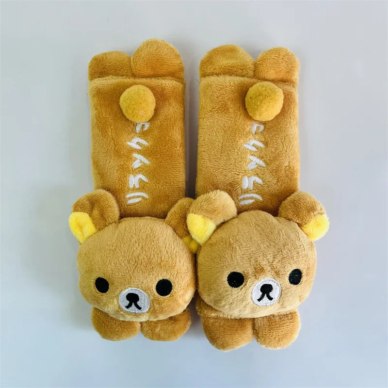 Kawaii Rilakkuma Plush Toy Cute Small Animals Soft Bear Stuffed Doll Car Neck Headrest Pillow Safety Belt Shoulder Kid Gifts