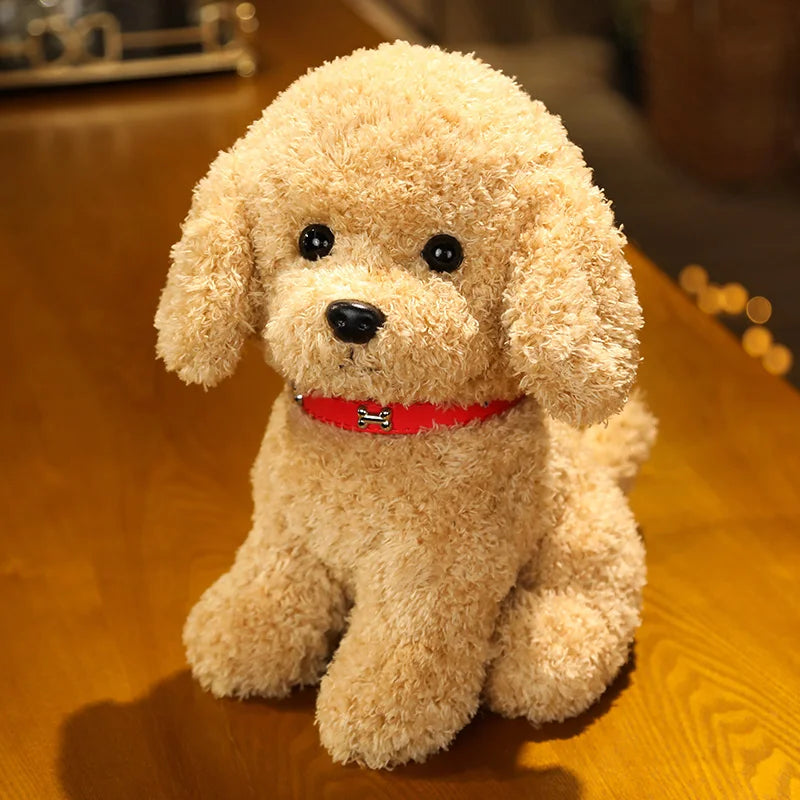 22cm Creative Realistic Teddy Dog Lucky Simulation Dog Poodle Plush Toys Handmade Realistic Figure Toy Plush Stuffed Animals