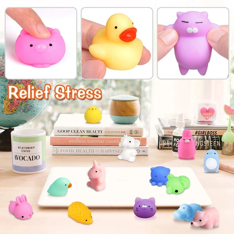 1-8PCS Mochi Squishies Kawaii Anima Squishy Toys