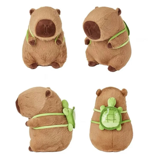 Cute Capybara Plush Toy for Kids, Stuffed Animals, Turtle Backpack, Kapibala, Soft Doll, Birthday, Christmas Gift