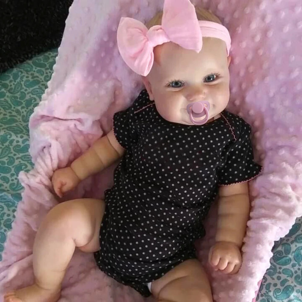 19Inch Already Finished Reborn Baby Doll Maddie Smile Girl Handmade 3D Skin Visible Veins Art Collection Doll Toy Figure Gift