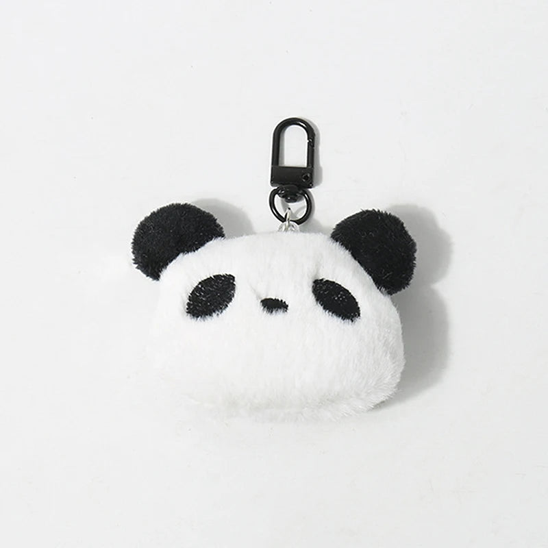 Cute Plush Panda Pendant Keychains Soft Cartoon Animal Key Chain Backpack Bag Decoration Couple Keyring Gift