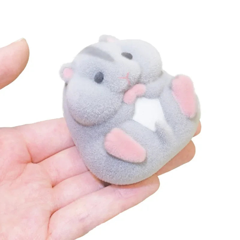 Gashapon Capsule Toy Kawaii Fatty Milky Soft Hamster Cute Flocking Plush Dolls Squeeze Anti Stress Relief Squishy Kids Gifts